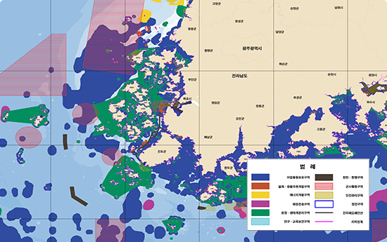 전남 해양공간관리계획 구역