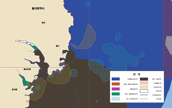 울산 해양공간관리계획 구역